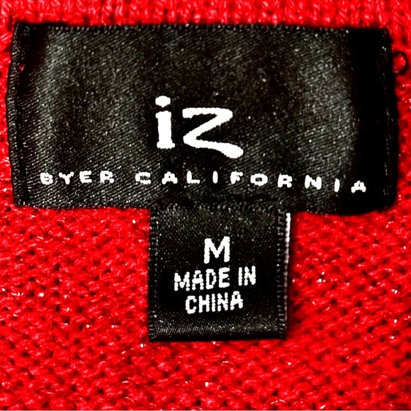 Women’s Red Sparkle Off Shoulder/Cowl Neck 3/4 Sleeves Tunic Sweater w/Belt - Picture 6 of 7